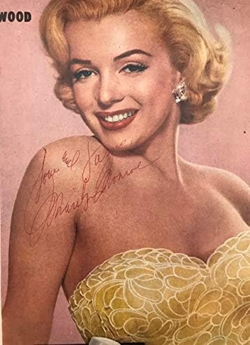 Keretes Marilyn Monroe Dedikált Magazin Oldal Eredetiséget igazoló Tanúsítvány