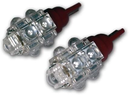 Tuningpros LEDML-T10-R9 Térkép Lámpa LED Izzók T10 Ék, 9 Flux LED Piros 2-pc-be