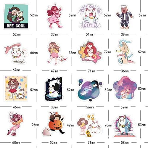 61Pcs Méh, Puppycat Matrica Csomag |，Aranyos Anime Lány Pet Vinyl, PVC, Vízálló Matrica a Gyerekek, Tinik,