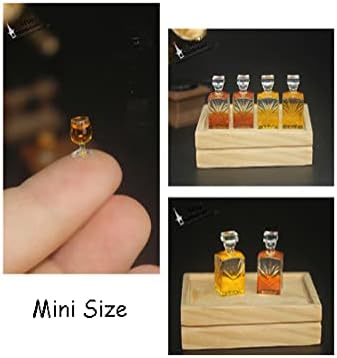 Acxico 2Sets 1:12 Méretarányú Szimuláció Miniatűr Whiskys Üveggel, Bár Inni Modell Csészék Élelmiszerek