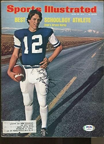 Bruce Hardy Aláírt 1974-Ben a Sports Illustrated Dedikált Bingham HR-PSA/DNS - *55323 - Dedikált NFL Magazinok