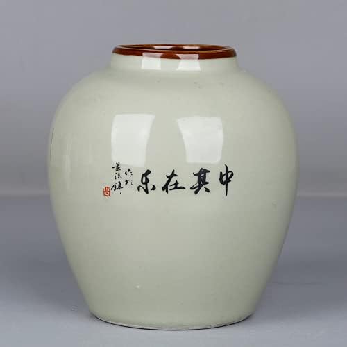 XIALON 15,5 cm Antik Qing Guangxu Famille Rose Porcelán Táj Minta Jar Gyűjtemény