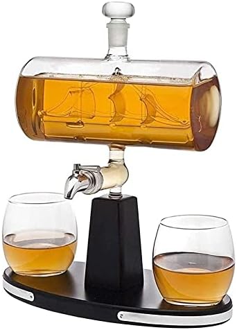 NIANXINN Whisky decantador Whiskys Üveget Bor Derítő 750Ml Whiskys Üveget Adagoló 2 Pohár Whisky Szemüveget