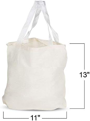 ArtCreativity Vászon Tote Bags - Csomag 6 - Nehéz Szövet, vászon táska fogantyúval, Vászon táska kézimunka,
