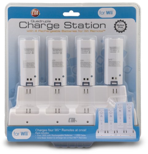 Wii Remote Négyszeres töltőállomás, 4 az Újratölthető Akkumulátorok