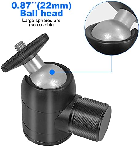 Fuoghts Mini Ball Fej 1/4 Csavar 1/4 Menettel 360 Fokos Forgatható Alumínium Állvány Fej a DSLR Kamerák