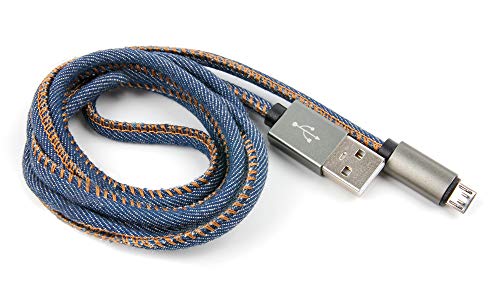 DURAGADGET 1M Denim Stílus Farmer Micro USB-Szinkron Kábel - Kompatibilis A Sony Playstation Vezeték nélküli