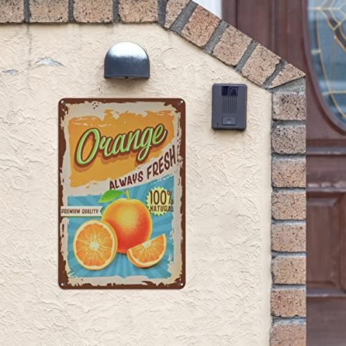 Jzzang Vintage Narancs Adóazonosító Jel - Gyümölcs Alumínium Jel - Retro Dekoratív Tábla Fali Dekoráció,
