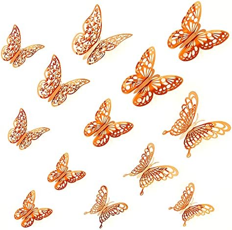 3D Pillangó, Fali Dekor Matricák, PCORES Aranyos Pillangó Otthon Dekoráció, 72Pcs Eltávolítható Matrica