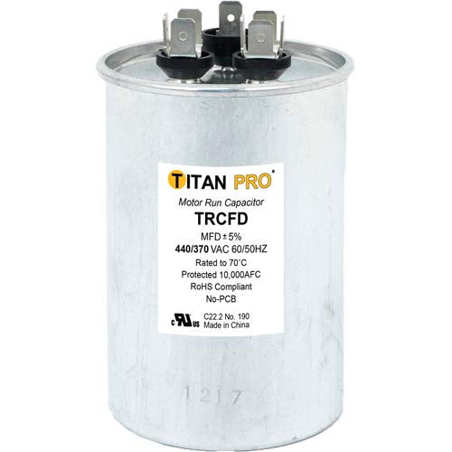 TRCFD405 - OEM Korszerűsített Csere Titan Pro Motor Fut Kondenzátor 40+5 MFD uF 370/440 Voltos Kör