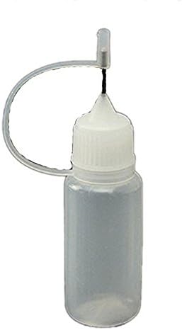 30 ml-es Üres Műanyag PE Folyékony Neddle Csepp Üveg Acél Kap Tipp 4X (30 ML)