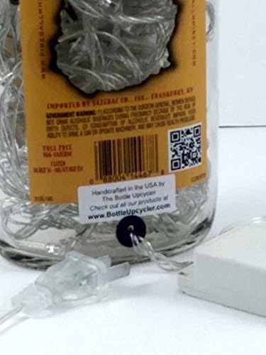 Upcycled Tűzgolyó Whisky Hangulat Terápia Likőrös Üveg Fény w/100 Piros LED Tetején egy Asfour 30% Ólmozott