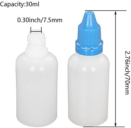 Jutagoss Műanyag Cseppentő Üveg, 30ml Üres Összeszorítható Folyékony Cseppentő Üveg Kupakkal, Kék, Csomag