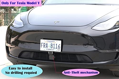Első Rendszámtábla tartó Tesla Model Y, Cserélhető Első Rendszámtábla Tartó/Mount, NEM Ragasztók, Nincs