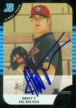 Matt Albers dedikált Baseball Kártya (Houston Astros) 2005 Bowman Első Évben 238 újonc - Baseball Asztalon