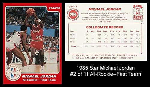 1985 Sztár MICHAEL JORDAN 2 11 Minden Kezdő Első Csapat REPRINT - Kosárlabda Kártya