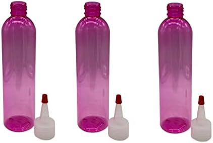3 Pack – 8 oz -Rózsaszín Cosmo Műanyag Palackok – Természetes york-i Vörös Tipp - az Illóolajok, Illatszerek,