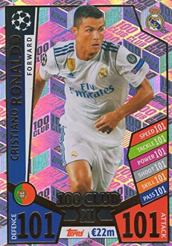 Match ATTAX Bajnokok Ligája 17/18 Cristiano Ronaldo 100 Klub Trading Card - Real Madrid 17/18