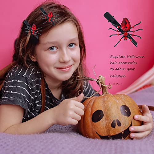 6DB Halloween Haj Klipek a Nők, Lányok,Koponya SpiderHair Klip Piros Kristály Pókháló Hajtűket,Dekorációk