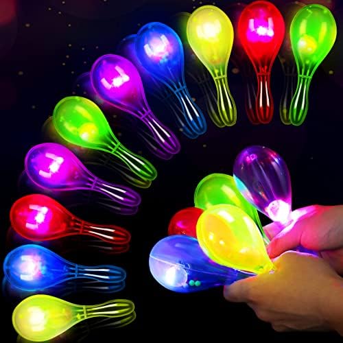 10 Db Csörgőkkel Fiesta Party kellék 6.3 Hüvelykes Fény Mini Műanyag Csörgőkkel Gyerekeknek LED Villogó