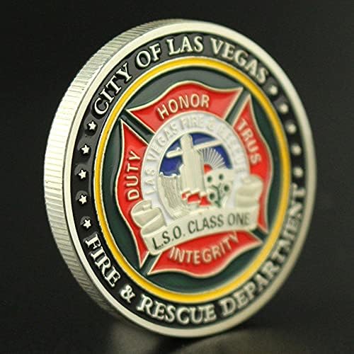 Egyesült Államok Város, Las Vegas Tűz&Mentési Osztály Gyűjthető Ezüst Bevonatú Érme Souvenir Ajándék Emlékérme