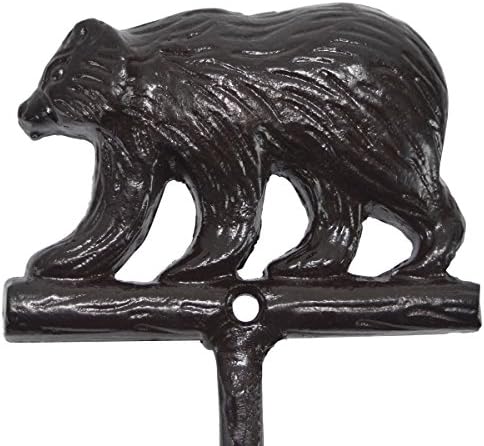 Kincs Guruk Fekete Öntöttvas Grizzly Medve Törölközőt Bár Jogosultja Rack Rusztikus Kabin/Lodge Dekoráció