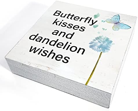 Pillangó Csók, valamint Pitypang Kíván Fa Doboz Jel lakberendezés Rusztikus Nyári Pillangó fadoboz Jel