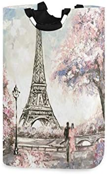 ALAZA Franciaország, Párizs-Eiffel-Torony Nagy Szennyesben Táska Összecsukható fogantyúval Tartós, Vízálló