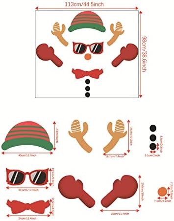 Karácsonyi Ajtó Matricák Aranyos Hóember, Télapó Karácsonyi Ajtó Dekorációs Matrica Dekoráció Ragasztóval