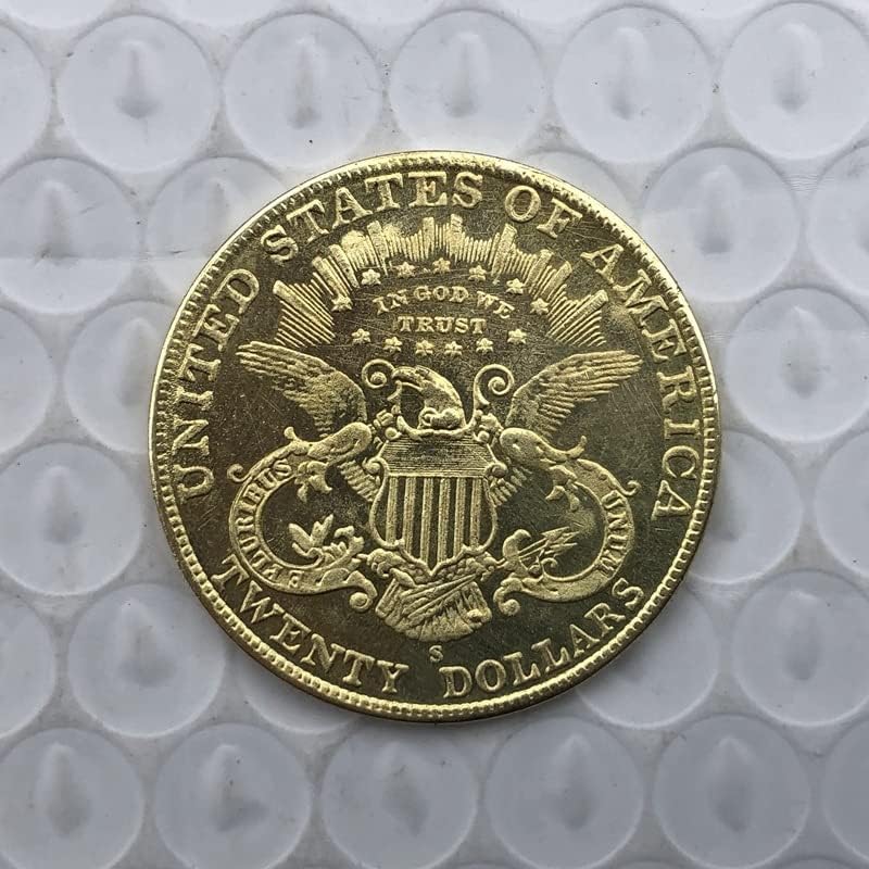 1883S Verzió Amerikai, 20 Arany Érme-Antik Réz Kézműves Külföldi Emlékérme 34MM