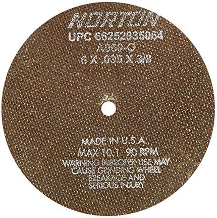 Norton 66252835064 6x.035x3/8. A60-OBNA2 AO Megerősített Toolroom Cut-Off Kerekek, Típus 01/41, 25 csomag