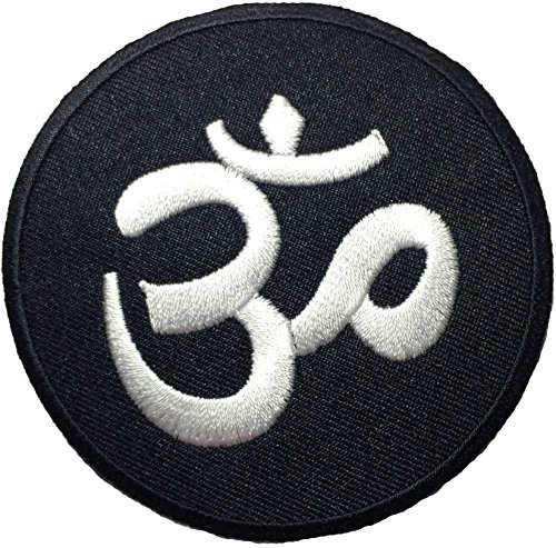 Aum Om Hindu Hindi Hinduizmus, Jóga Indiai Varrjuk fel a Vas a Hímzett Patch - Fekete (AUM-FEKETE)