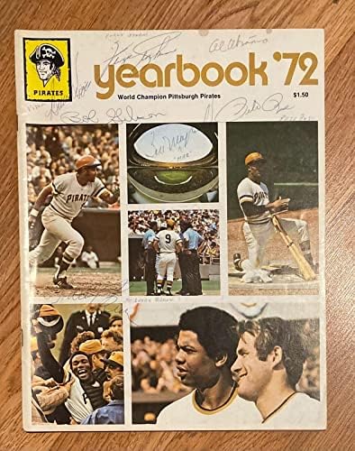 1972 Kalózok Évkönyv Aláírt Gibson Jenkins Rose Mazeroski SZÖVETSÉG - Dedikált MLB Magazinok