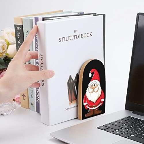 Boldog Karácsonyt, Mikulás Fa Könyvtámasz Nehéz Könyvet Tartók Polcokat Díszítő Könyv Véget ér