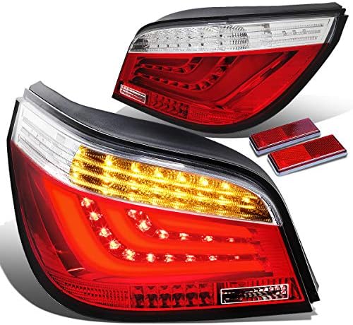 Kompatibilis BMW E60/E61 5-Sorozat 4 ajtós Pár Clear & Vörös Lencse LED-Bár Fék+Jel hátsó Lámpa