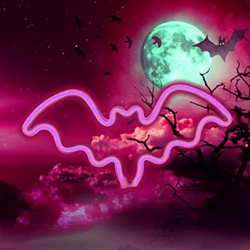 Halloween Bat neonreklám, Halloween Dekoráció Led Bat Neon Fény Jele, Fal Dekoráció,elemes Halloween Party,Bár,Szoba
