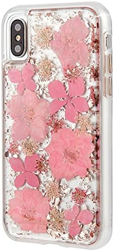 Case-Mate iPhone X Esetben KARÁTOS SZIRMAI - Valódi Virágok, Vékony, Védő Design - Apple iPhone 10 - Rózsaszín