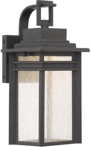 Quoizel BEC8408SBK Beacon Kültéri Fali Gyertyatartó, 1-Light, LED, 18 Watt, Kő Fekete (15 H x 8 W)