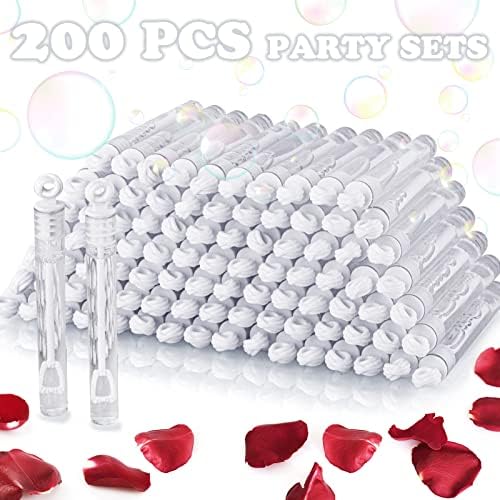 200 Csomag Mini Buborék Pálca, Fehér Buborék Stick Játék Tömeges Esküvői Kellékek, Évfordulók, Valentin