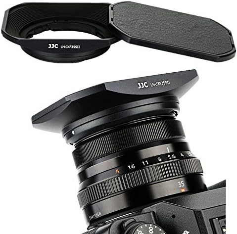 Fekete Négyzet Fém napellenző Árnyékban w/Cover Cap a Fujifilm Fujinon XC 35mm F2 & XF 23 mm / 35 mm-es